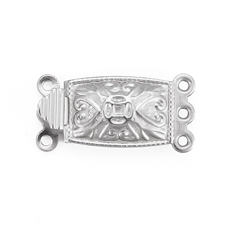 Tarnish Resistant 304 Stainless Steel Box Clasps STAS-P249-02P-1