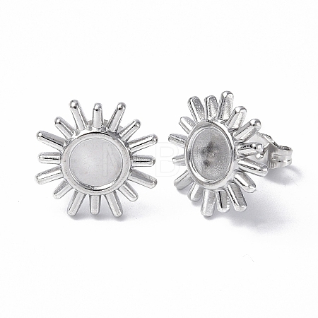 Non-Tarnish 304 Stainless Steel Stud Earring Findings STAS-F286-04P-1