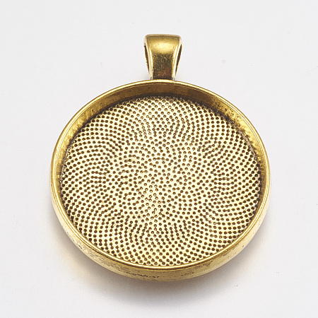 Alloy Pendant Cabochon Settings PALLOY-A13349-AG-NR-1