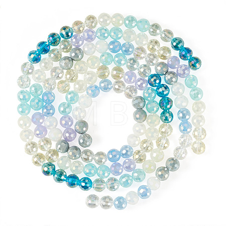 3Strands Electroplate Glass Beads Strands EGLA-TA0013-55-1