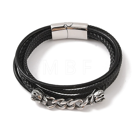 Braided Microfiber Leather Multi-strand Bracelets BJEW-B096-21A-1