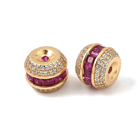 925 Sterling Silver Pave Deep Pink Cubic Zirconia Beads SE-CBAF1B2-12B-G-1
