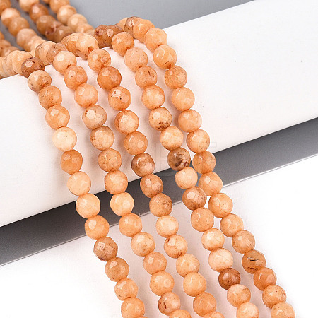 Dyed Natural White Jade Beads Strands G-T139-4mm-60-06-1