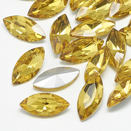 Pointed Back Glass Rhinestone Cabochons RGLA-T083-9x18mm-22-1