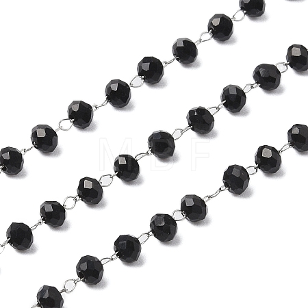 Oval Glass Beaded Chains CHS-A015-07P-1
