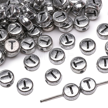 50Pcs Silver Plating Acrylic Beads PW-WG2E8AD-07-1