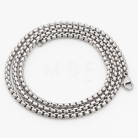 316 Surgical Stainless Steel Box Chain Necklaces NJEW-WH0002-13-1