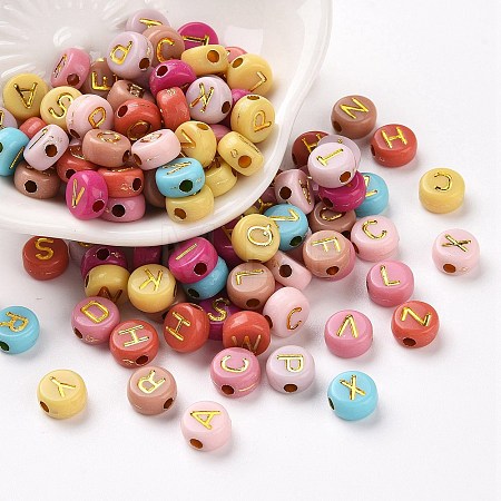 Opaque Mixed Color Acrylic Beads MACR-Q242-011A-1