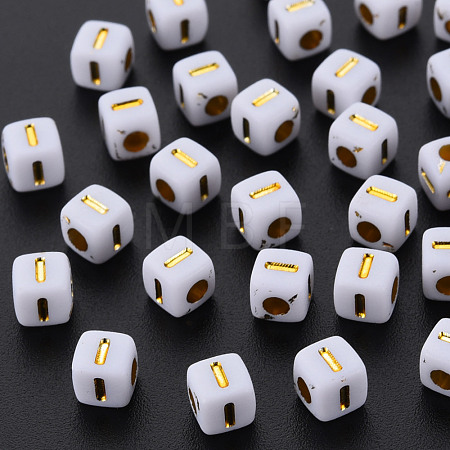 Opaque White Acrylic Beads MACR-Q242-010I-1