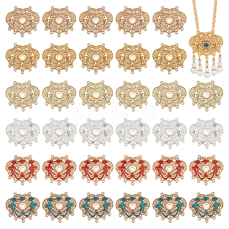 36Pcs 6 Colors Alloy Connector Cabochon Settings FIND-PH0061-67-1