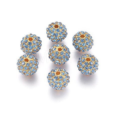 Alloy Rhinestone Beads RB-A034-10mm-A04G-1