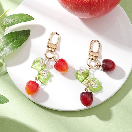 2Pcs Plastic Cherry Pendant Decorations HJEW-JM04399-1