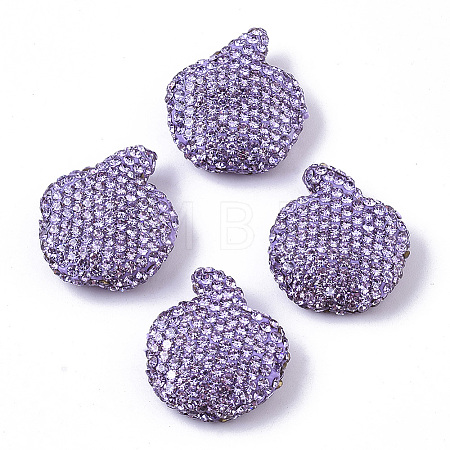 Handmade Polymer Clay Rhinestone Beads RB-T017-07C-1