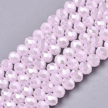 Electroplate Glass Beads Strands X-EGLA-A034-J1mm-A03-1