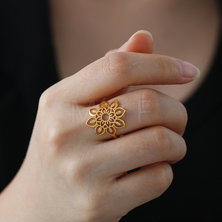 Bohemian Style 304 Stainless Steel Finger Rings for Women FS-WGCEB2E-06-1