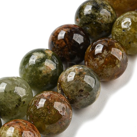Natural Green Garnet Beads Strands G-G661-12mm-1