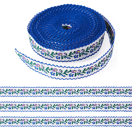 10Yards Polyester Flower Ribbon OCOR-TA0003-63A-1