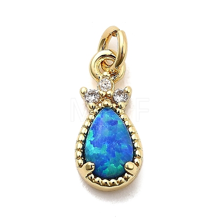 Synthetic Opal Teardrop Charms KK-H089-04B-02-1