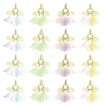 16Pcs Acrylic Pendants PALLOY-FS00076-1