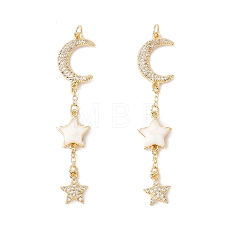 Rack Plating Brass Micro Pave Clear Cubic Zirconia Big Pendants X-ZIRC-I057-05G-1