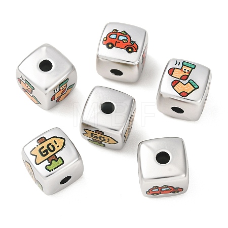 Printed Opaque Acrylic Beads AC-CBAD204-01-1