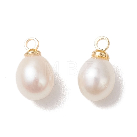 Natural Freshwater Pearl Rice Charms PALLOY-JF04858-01-1