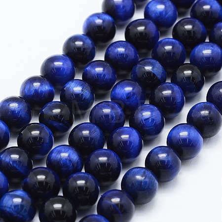 Natural Tiger Eye Beads Strands G-F561-10mm-B02-1