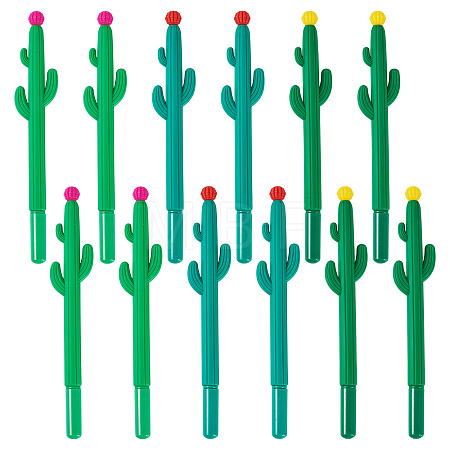 15Pcs 3 Colors Cactus Rubber Gel Pen AJEW-TA0002-67-1