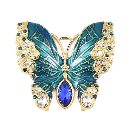 304 Stainless Steel Enamel with Rhinestone Pendants STAS-Z186-06G-01-1