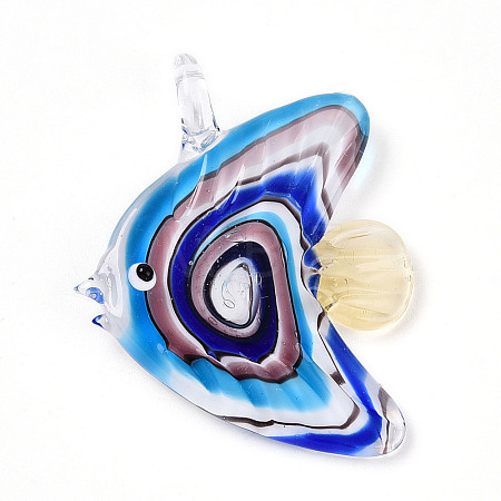 Handmade Lampwork Big Pendants LAMP-T023-06B-1