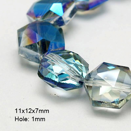 Electroplate Glass Beads X-EGLA-D022-11-1