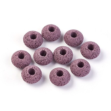 Natural Lava Rock European Beads G-I220-H02-1