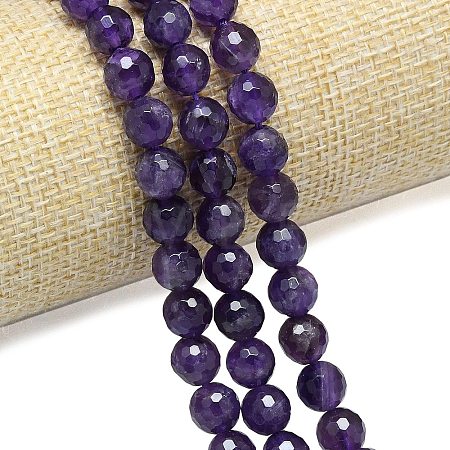 Natural Amethyst Beads Strands G-B165-A10-8mm-1