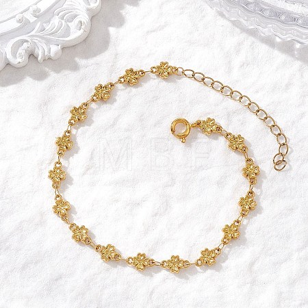 304 Stainless Steel Clover Link Chains Bracelets for Women BJEW-JB13431-1