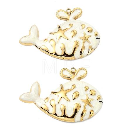 Ocean 304 Stainless Steel Enamel Pendants STAS-T076-08F-02G-1