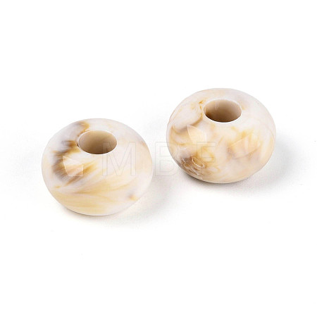 Two Tone Opaque Acrylic European Beads OACR-N157-07-1