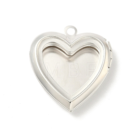 Heart Brass Locket Pendants KK-K414-12A-S-1