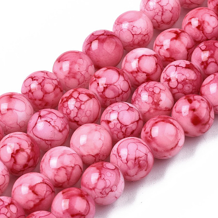 Baking Paint Glass Beads Strands X-DGLA-S115-8mm-S76-1