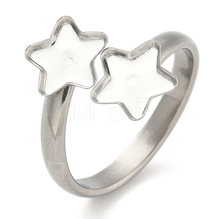 304 Stainless Steel Cuff Rings Components STAS-K279-02B-P-1