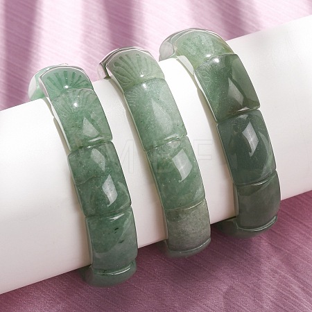 Rectangle Natural Green Aventurine Beaded Stretch Bracelets for Women Men GG-CBA9ACE-C08-1