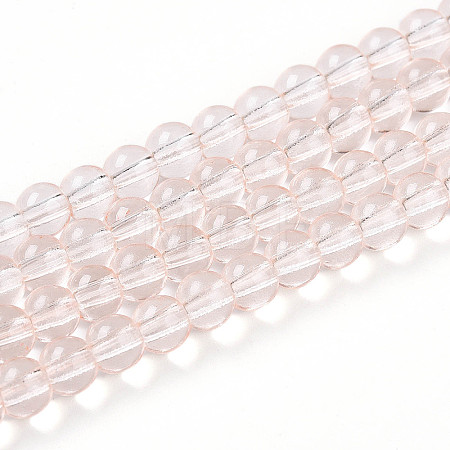 Baking Paint Transparent Glass Beads Strands LS-DGLA-N006-6mm-02-1