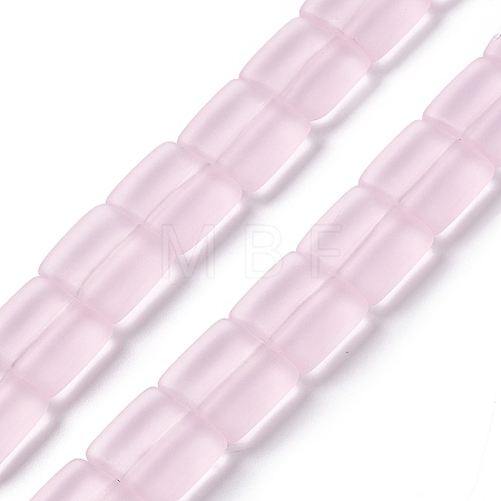 Transparent Frosted Glass Beads Strands FGLA-S001-01C-1