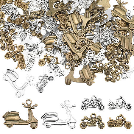 96Pcs 6 Styles Tibetan Style Alloy Pendants FIND-PH0060-36-1