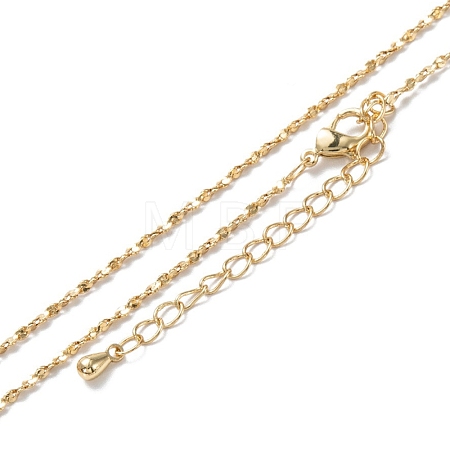 Brass Link Chain Necklaces NJEW-K123-10G-1