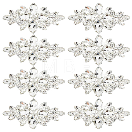 8Pcs Glass Cabochons(Hot Melt Adhesive On The Back) GGLA-FG0001-07B-1