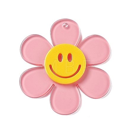 Transparent Acrylic Big Pendants OACR-P012-A03-1