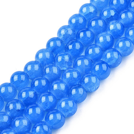 Baking Paint Crackle Glass Bead Strands DGLA-Q023-6mm-YS16-1