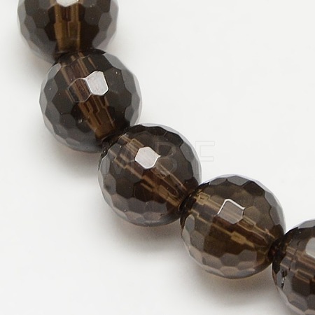 Smoky Quartz Beads Strands GSFR6mm176-128-1