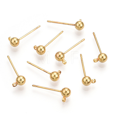 Brass Stud Earring Findings KK-I649-10G-NF-1