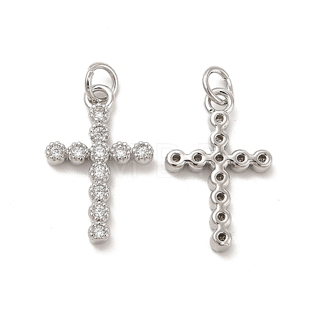 Brass Micro Pave Cubic Zirconia Pendants KK-E068-VB255-1